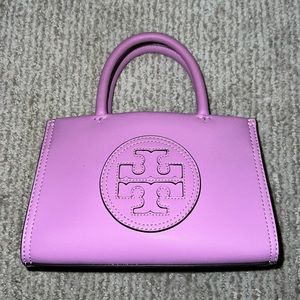Tory Burch Mini Ella Bio Tote in Bright Amethyst. Used Once. New Condition!